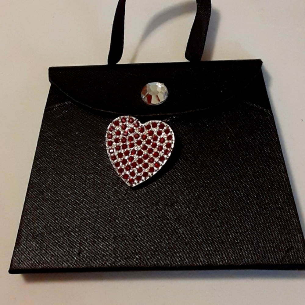 Red Pave Crystal Heart Shaped Necklace